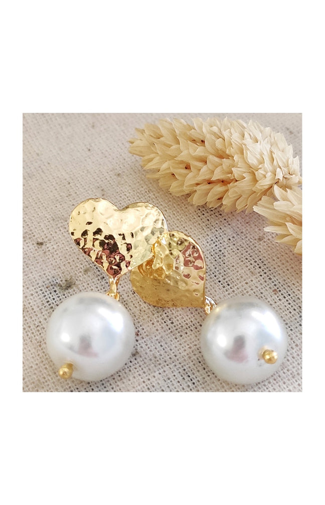 Boucles d'oreilles - Laiton plaqué or & perles
