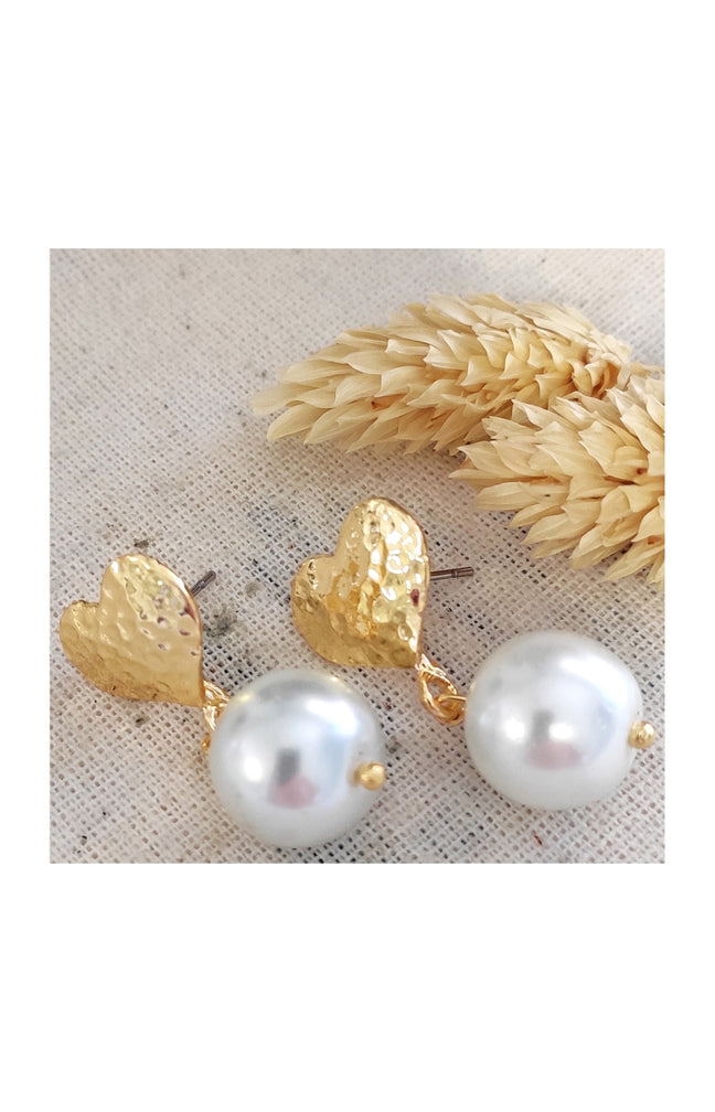 Boucles d'oreilles - Laiton plaqué or & perles