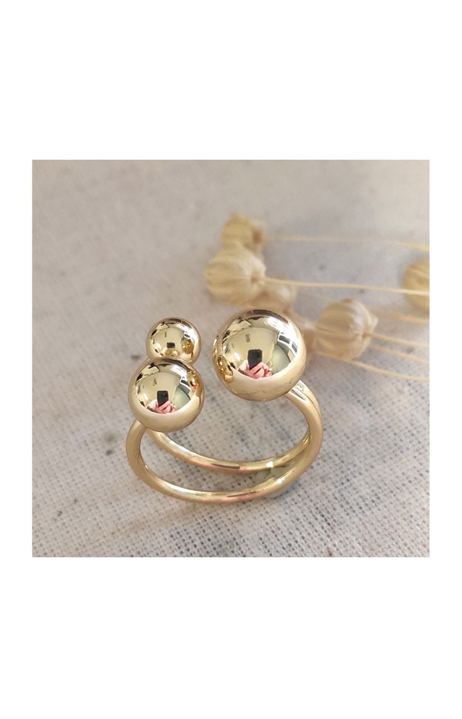 Bague ajustable - Laiton plaqué or