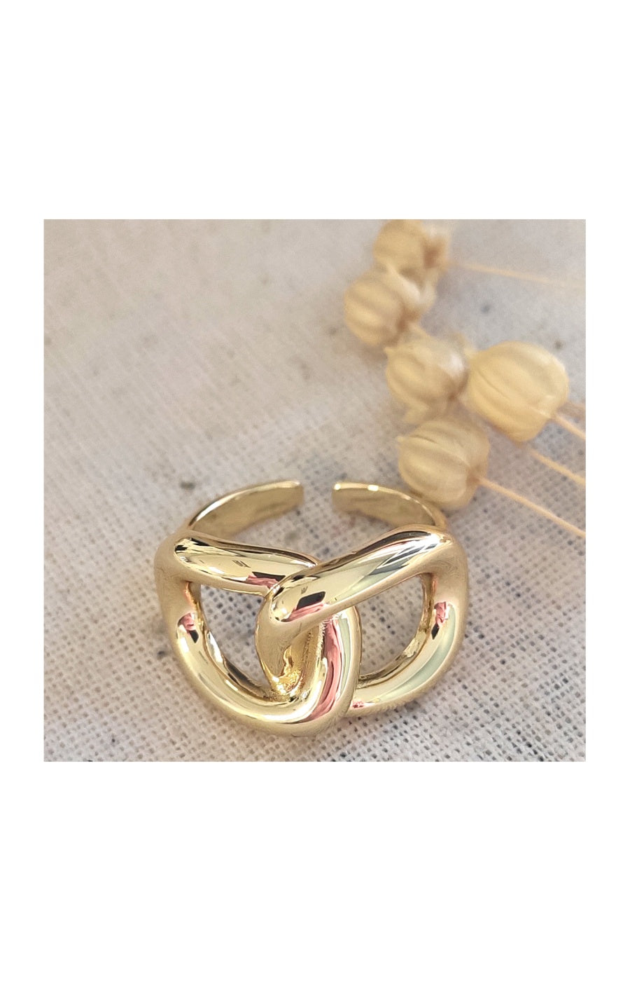 Bague ajustable - Laiton plaqué or