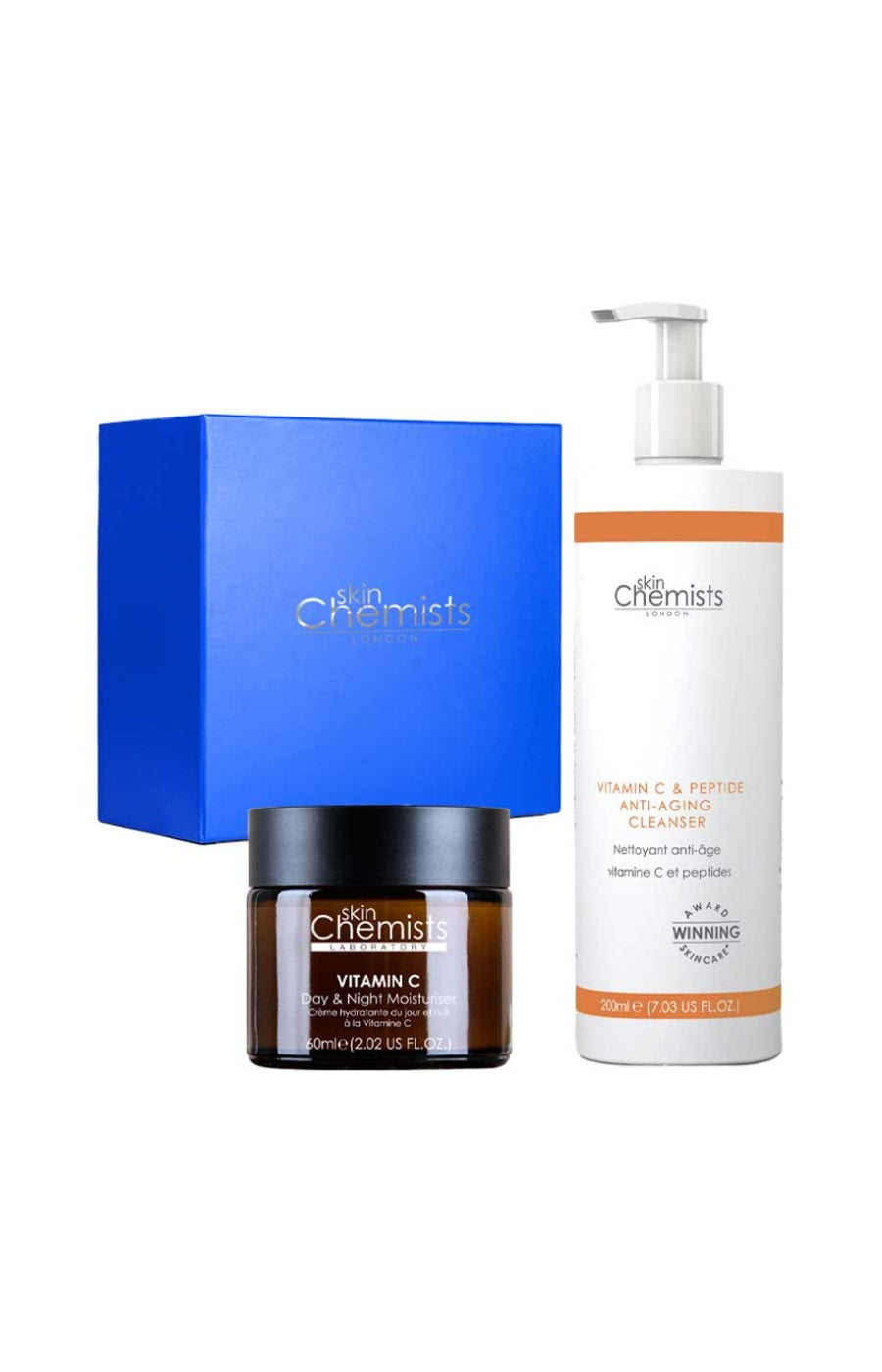 Coffret nettoyant anti-âge & crème hydratante - Vitamine C & peptides - Visage