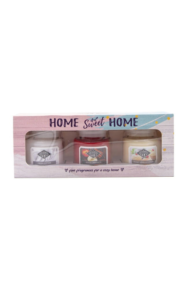 Coffret de bougies parfumées - Home Sweet Home - 3 x 85 g