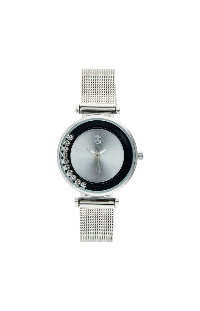 Montre à quartz - Acier inoxydable - Argenté & noir