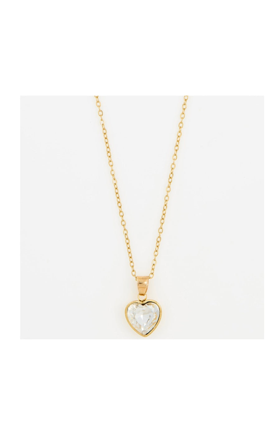 Collier - Acier inoxydable doré & pierre