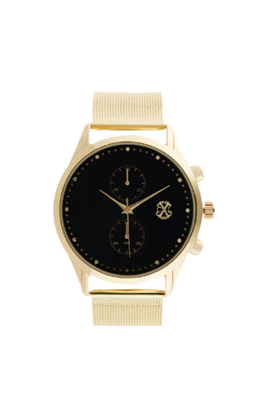 Montre à quartz - Acier inoxydable - Doré & noir