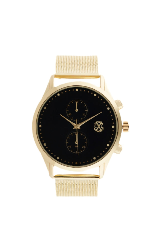 Montre à quartz - Acier inoxydable - Doré & noir