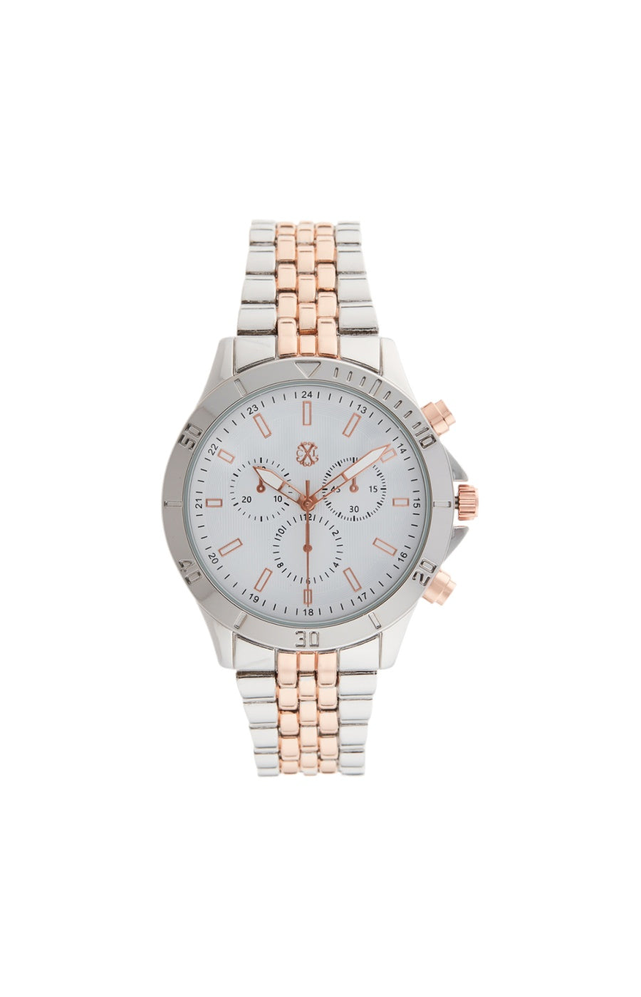 Montre à quartz - Acier inoxydable - Argenté & doré rose