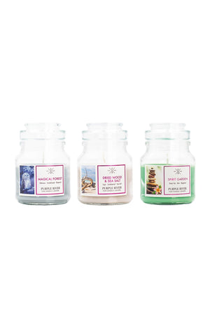 Set de bougies parfumées - Forêt magique, Bois séché & Spirit Garden - 3 x 113 g
