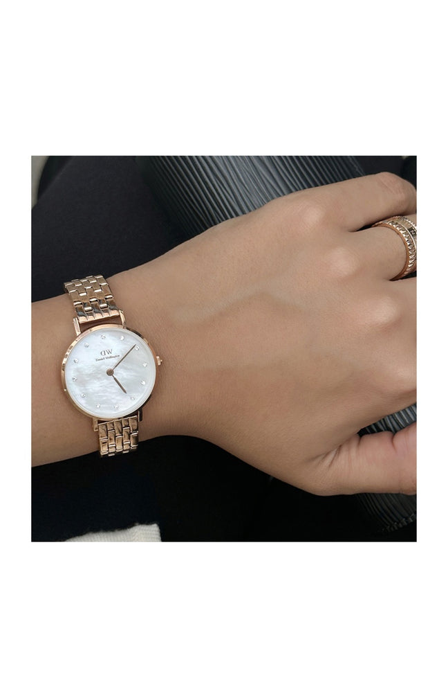 Montre petite lumine  - Acier inoxydable, nacre &  plaqué or