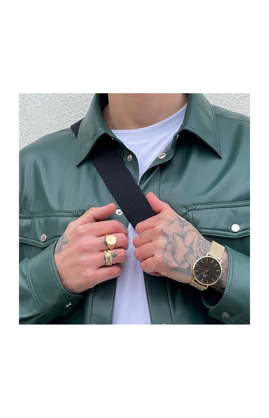 Montre à quartz - Acier inoxydable & plaqué or - Homme