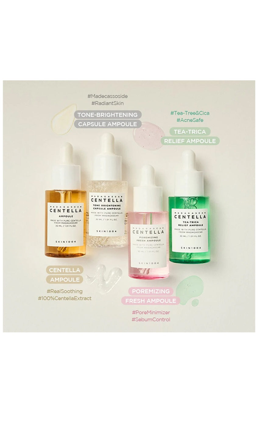 Skin1004 - Coffret de sérums - Centella asiatica - Visage - 4 x 30 ml