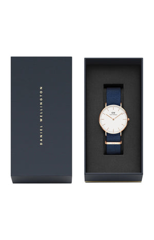 Montre à quartz - Acier inoxydable or rose & polyester - Femme