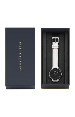 Montre à quartz - Acier inoxydable argenté & cuir - Femme