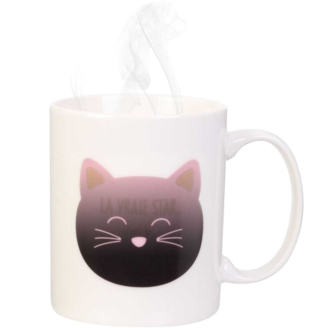 Mug thermoreactif chat