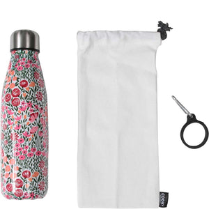 Coffret bouteille isotherme fleurie - Acier inoxydable - 50 cl