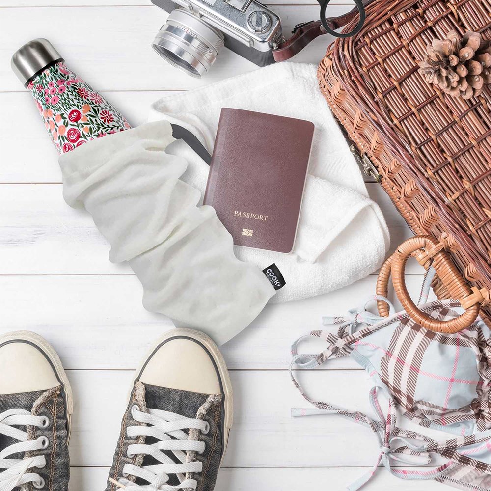 Coffret bouteille isotherme fleurie - Acier inoxydable - 50 cl