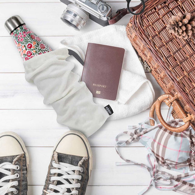 Coffret bouteille isotherme fleurie - Acier inoxydable - 50 cl