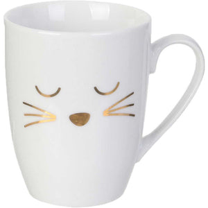 Mug avec cuillère chat - Blanc