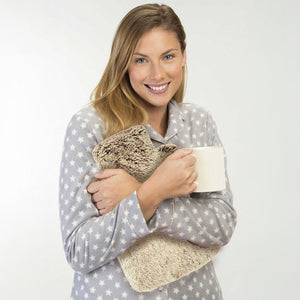 Bouillotte billes de céramique micro-ondable - Fausse fourrure - Beige