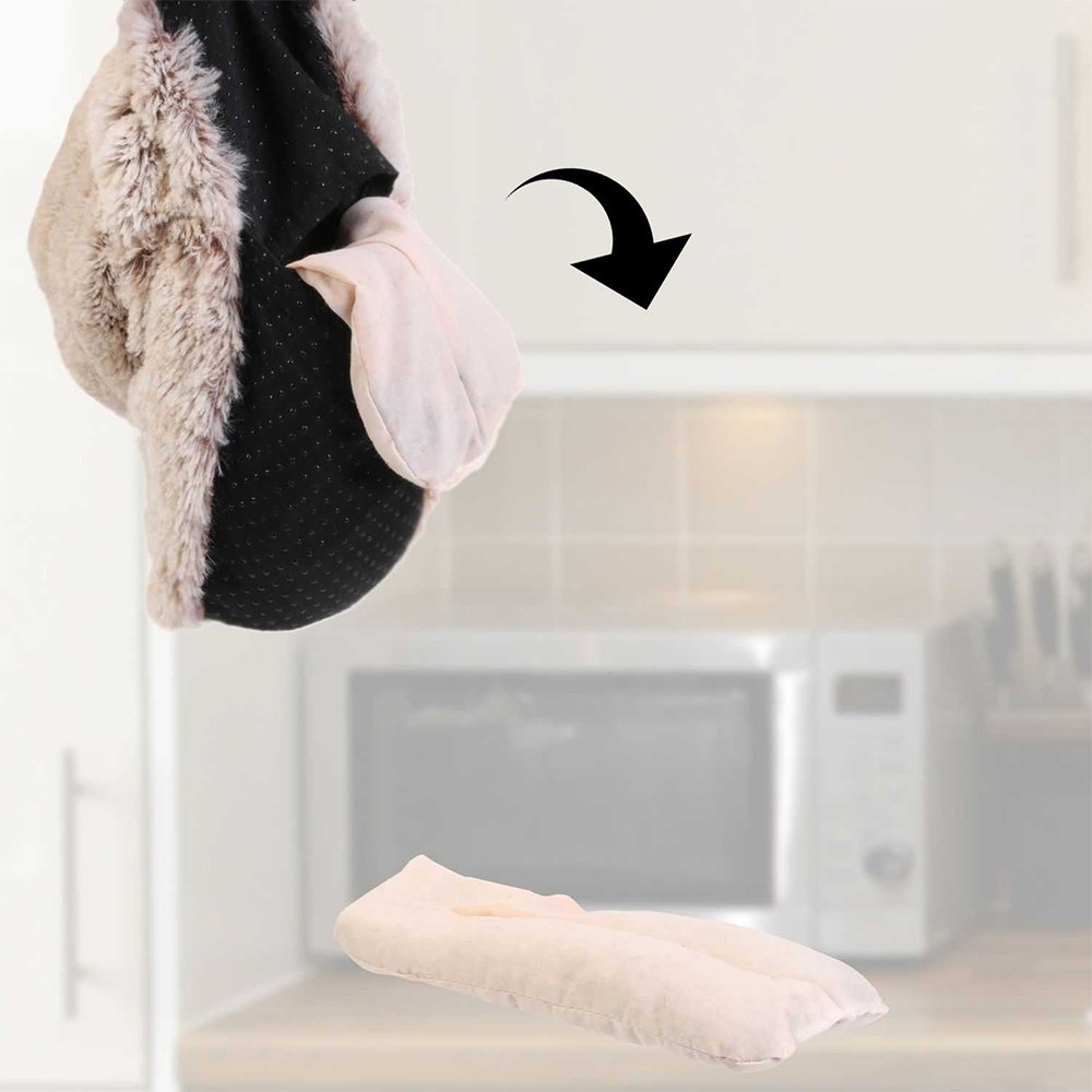 Chaussons micro-ondables -  Imitation fourrure - Crème