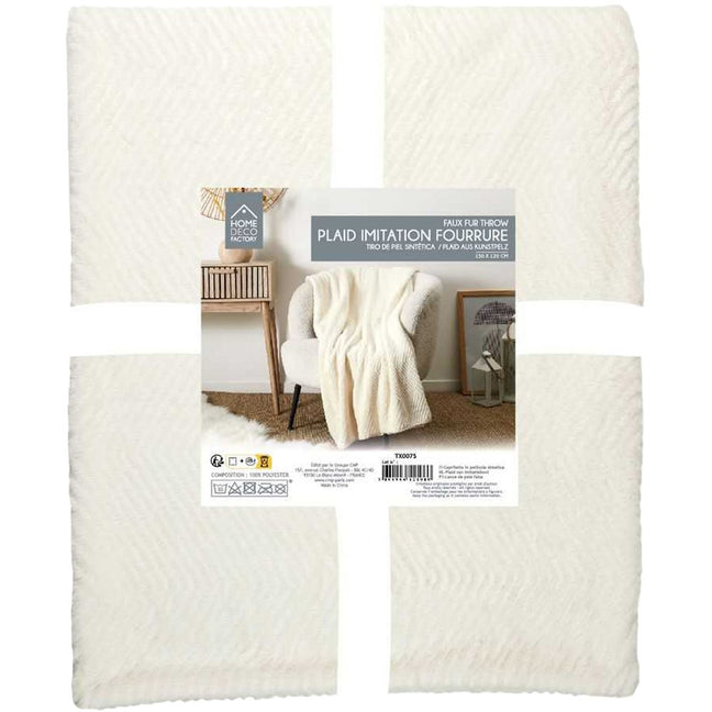 Plaid en fausse fourrure - Blanc