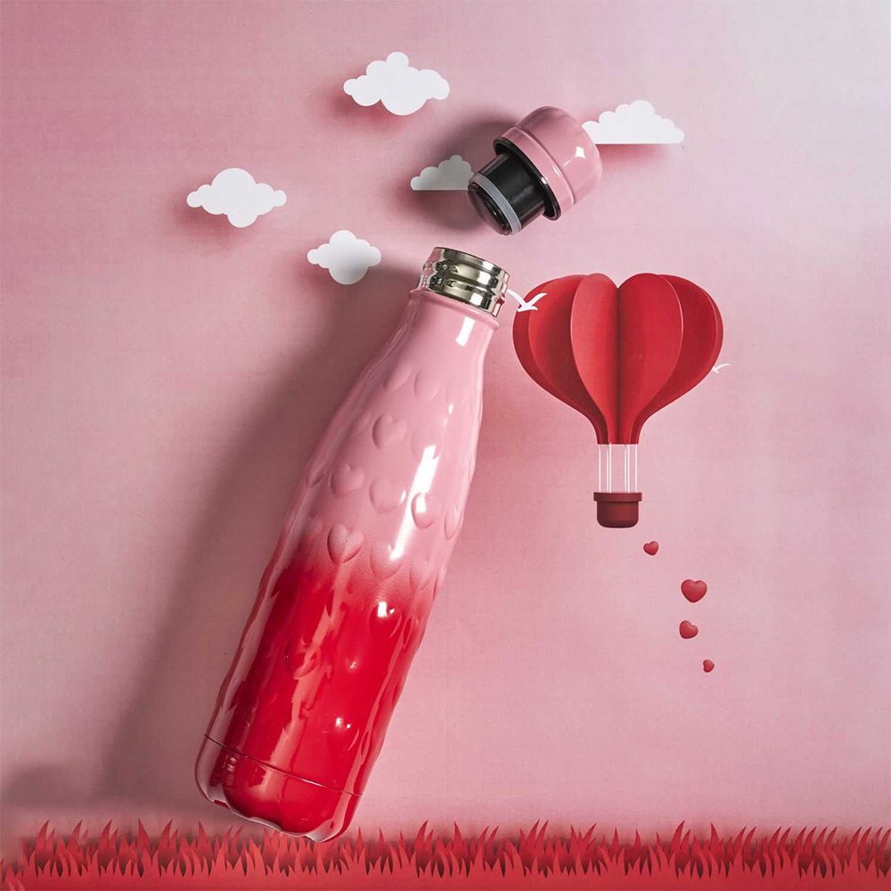 Bouteille isotherme cœur - 50 cl