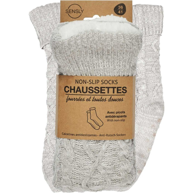 Chaussettes en laine tressée - Gris