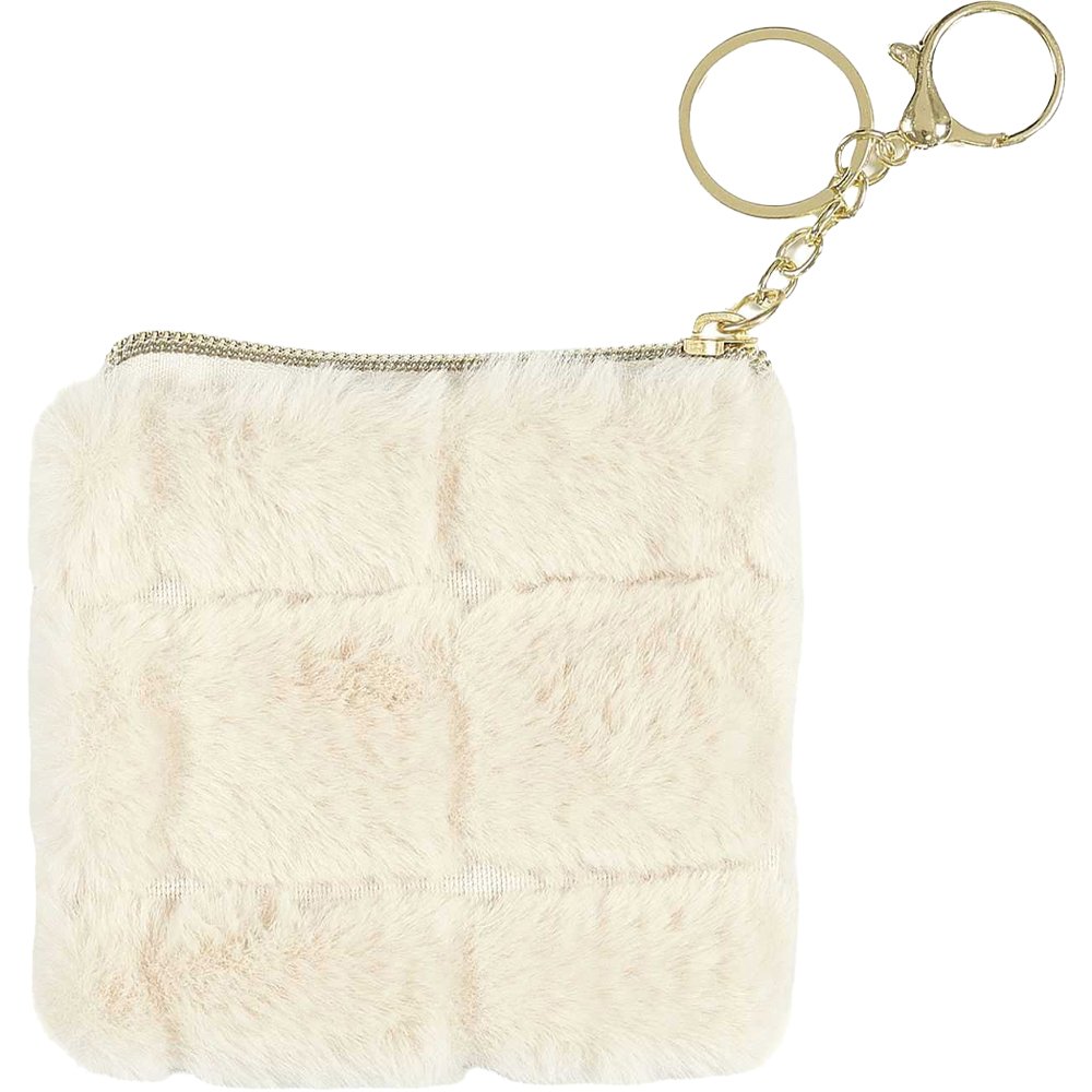Porte-monnaie Fluffy - Fausse fourrure - Blanc
