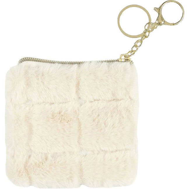 Porte-monnaie Fluffy - Fausse fourrure - Blanc