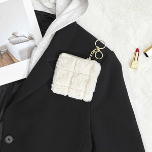 Porte-monnaie Fluffy - Fausse fourrure - Blanc