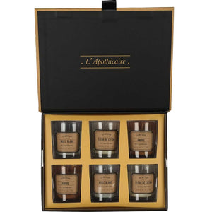 Coffret de bougies parfumées - L'apothicaire - Musc blanc, fleur de coton & ambre - 6 x 30 g
