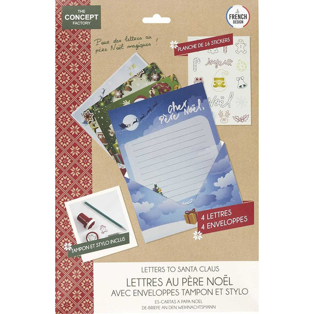 Kit de lettres au Père Noël à personnaliser - Enfant - Lot de 4