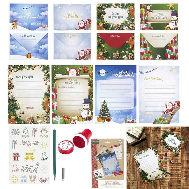 Kit de lettres au Père Noël à personnaliser - Enfant - Lot de 4