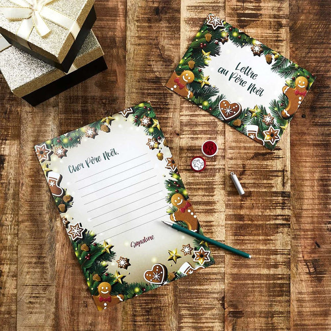 Kit de lettres au Père Noël à personnaliser - Enfant - Lot de 4