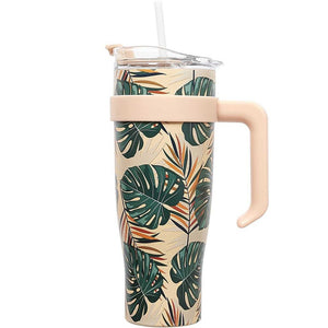 Mug de transport - Fleurs tropicales - Coloris aléatoire - 1,2 L