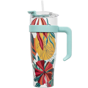Mug de transport - Fleurs tropicales - Coloris aléatoire - 1,2 L