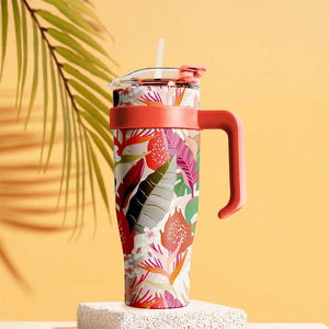 Mug de transport - Fleurs tropicales - Coloris aléatoire - 1,2 L