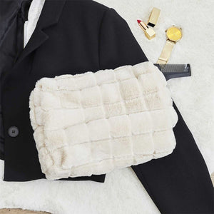 Trousse de maquillage - Fourrure synthétique - Blanc