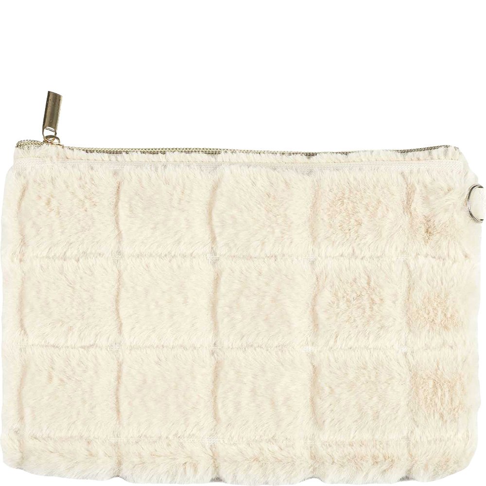 Pochette de maquillage - Fourrure synthétique - Blanc