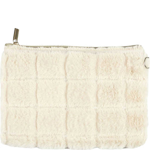 Pochette de maquillage - Fourrure synthétique - Blanc