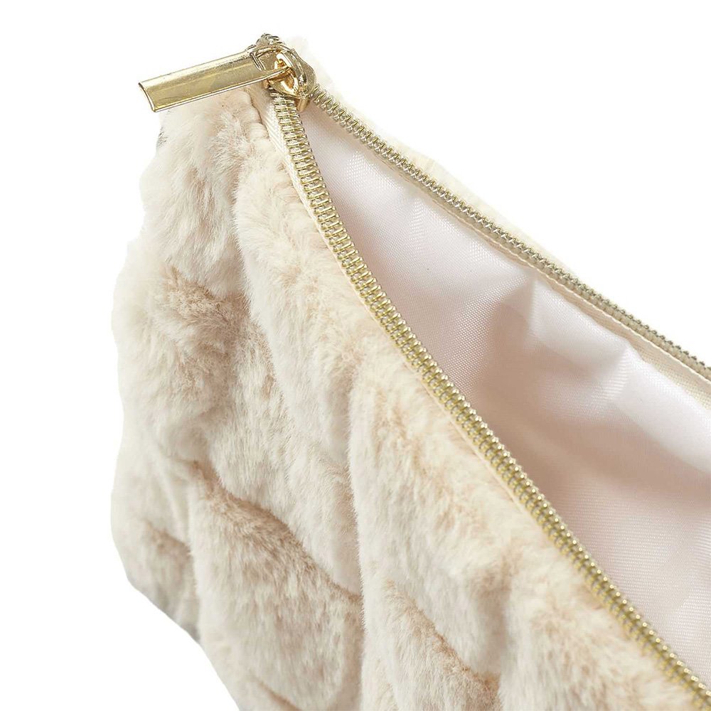 Pochette de maquillage - Fourrure synthétique - Blanc