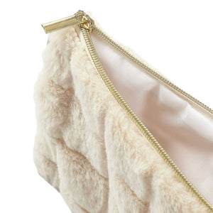 Pochette de maquillage - Fourrure synthétique - Blanc