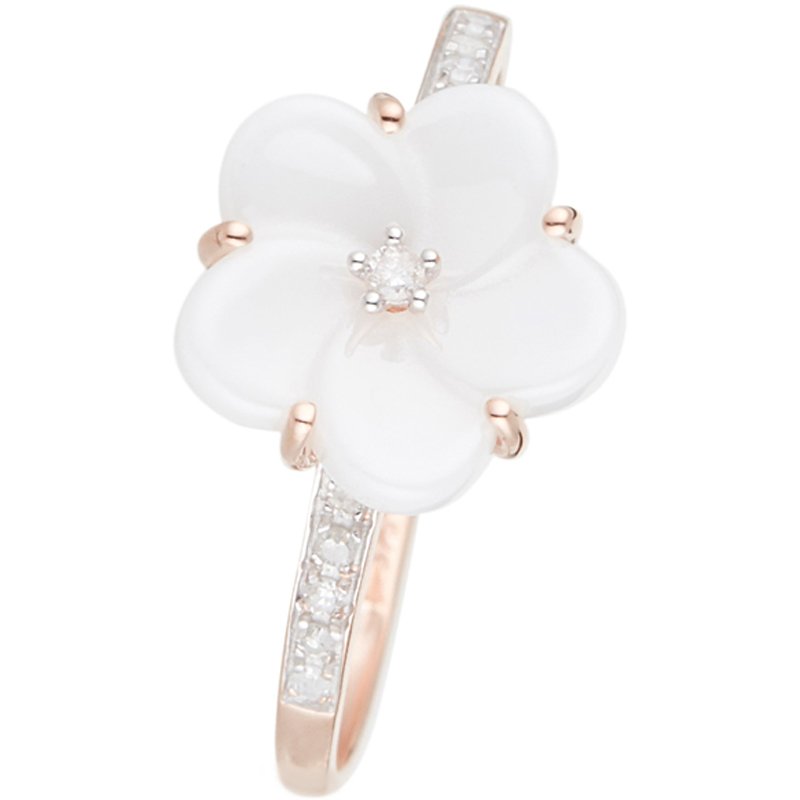Bague Kajana - Or rose 375/1000, diamants & céramique