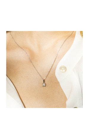 Pendentif Akna - Or blanc 375/1000 & diamant