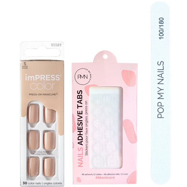 Kit de faux ongles - imPRESS Color - Latte - 30 capsules