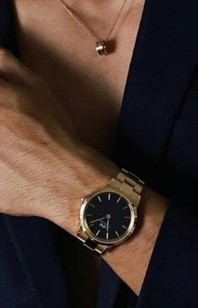 Montre à quartz - Acier inoxydable doré - Homme