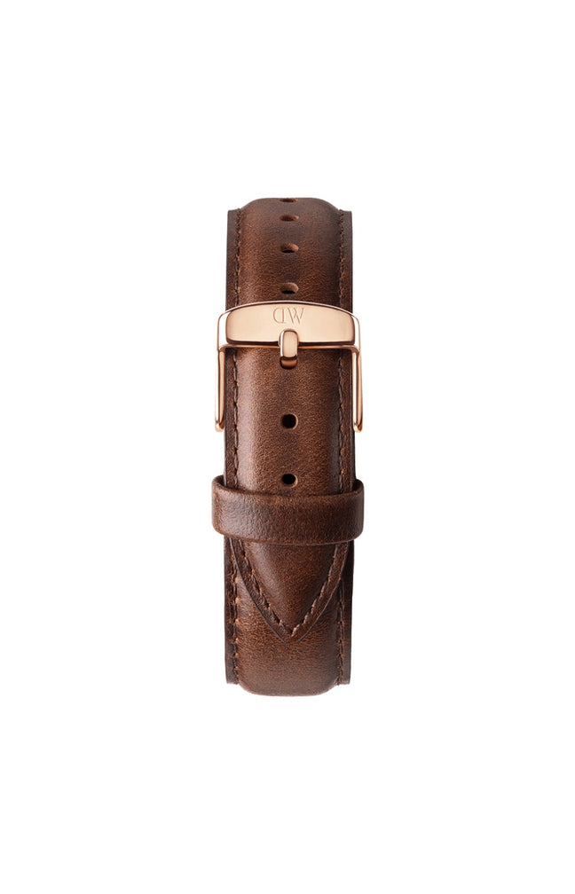Montre à quartz - Acier inoxydable doré rose & cuir - Homme