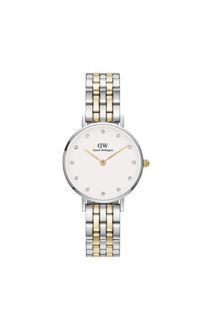 Montre à quartz - Acier inoxydable argenté & doré & cristaux - Femme