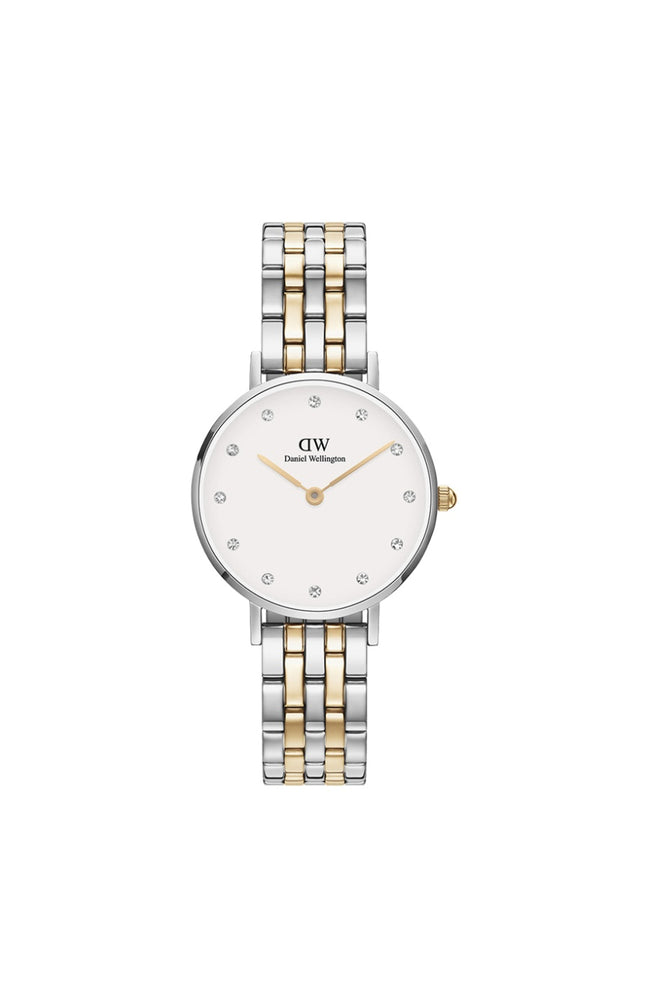 Montre à quartz - Acier inoxydable argenté & doré & cristaux - Femme