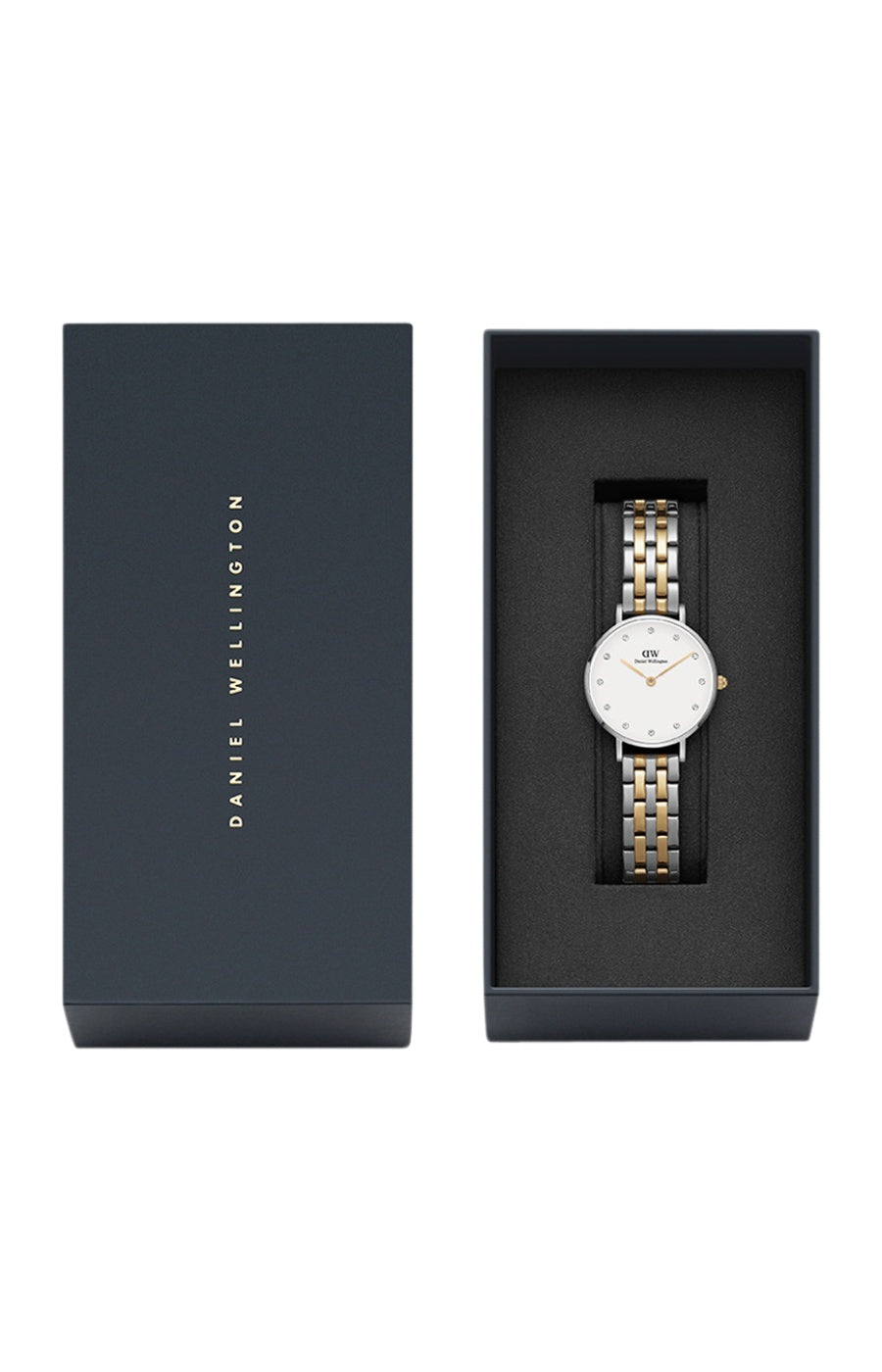 Montre à quartz - Acier inoxydable argenté & doré & cristaux - Femme